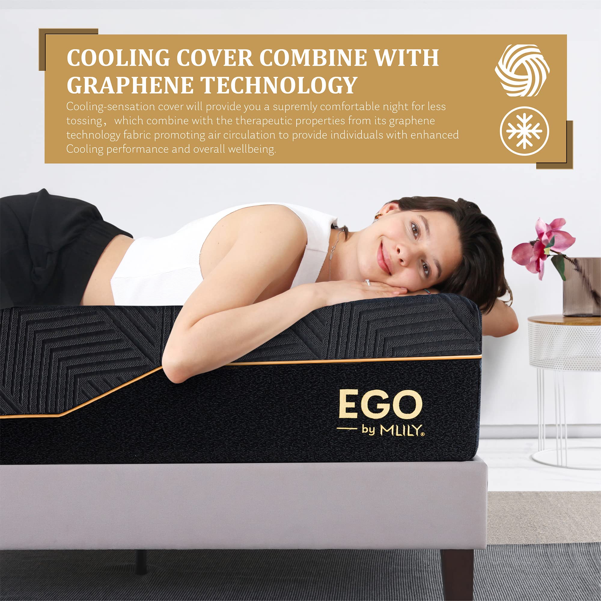 EGOHOME 14 Inch Full Memory Foam Mattress for Back Pain  Cooling Gel Mattress Bed in a Box  Made in USA  CertiPUR-US Certified  Therapeutic Medium Double Mattress  54